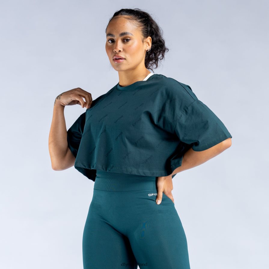 Dfyne Clothing Dark Green Revive Signature Crop Top T0TJT53