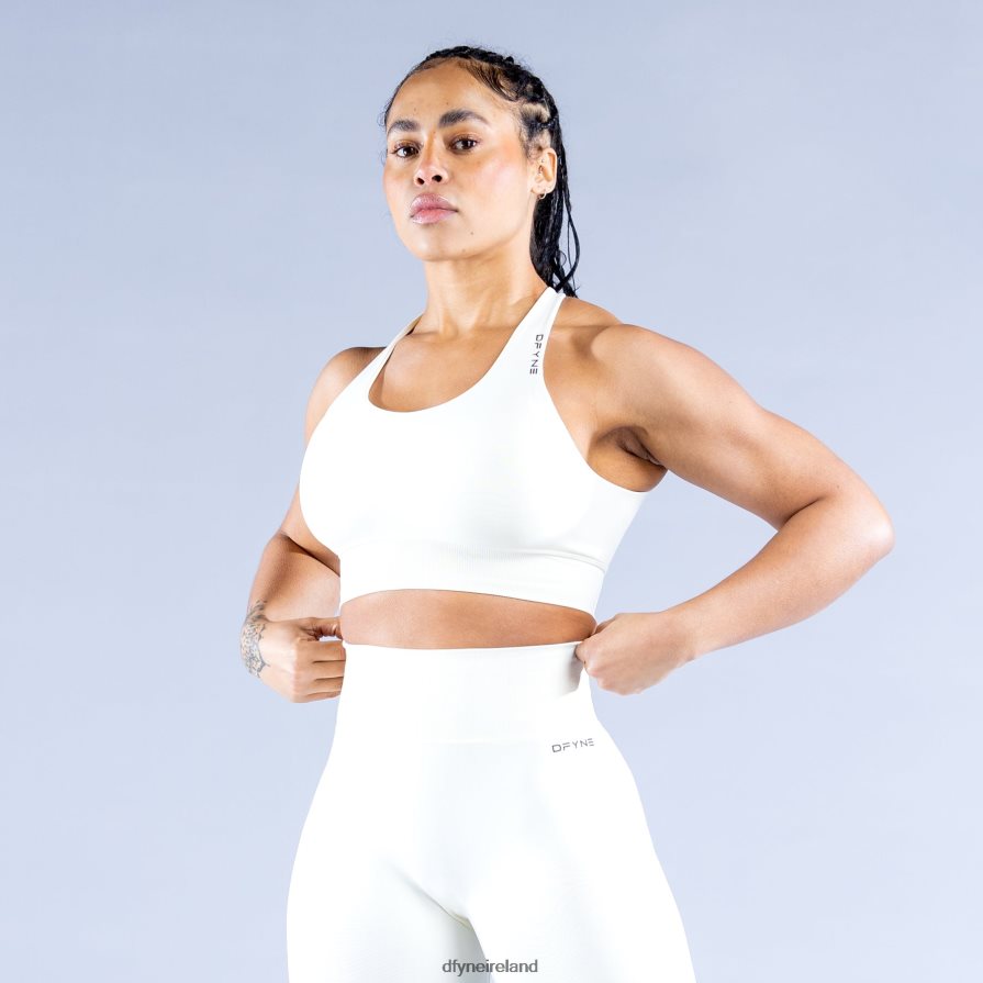 Dfyne Tops Snow White Dynamic Sports Bra T0TJT46